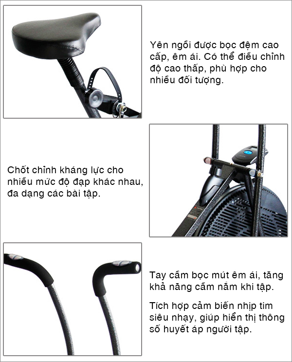 Chi tiết xe đạp tập thể dục Pro Fitness PF-06