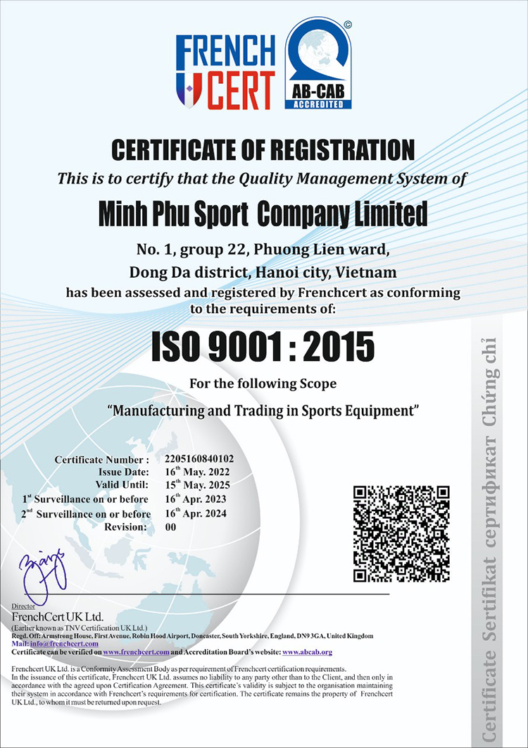 chứng chỉ chất lượng ISO 9001 2015